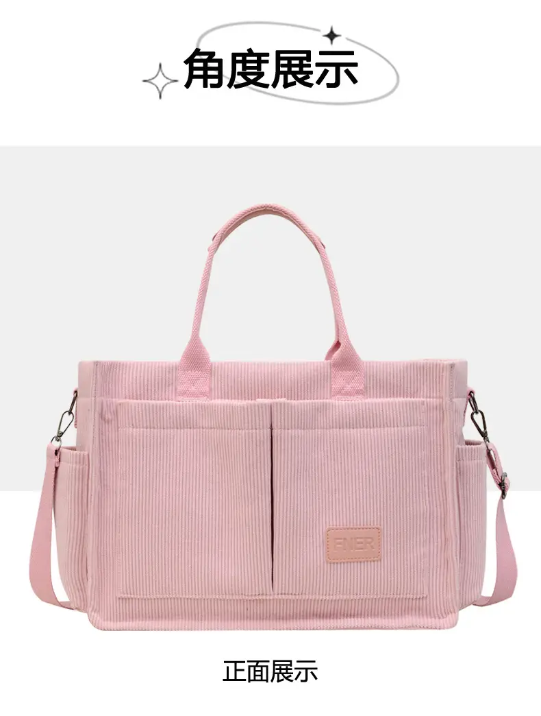 Cross-Border College Style Canvas Bag Large Capacity Crossbody Bag — feature 23
