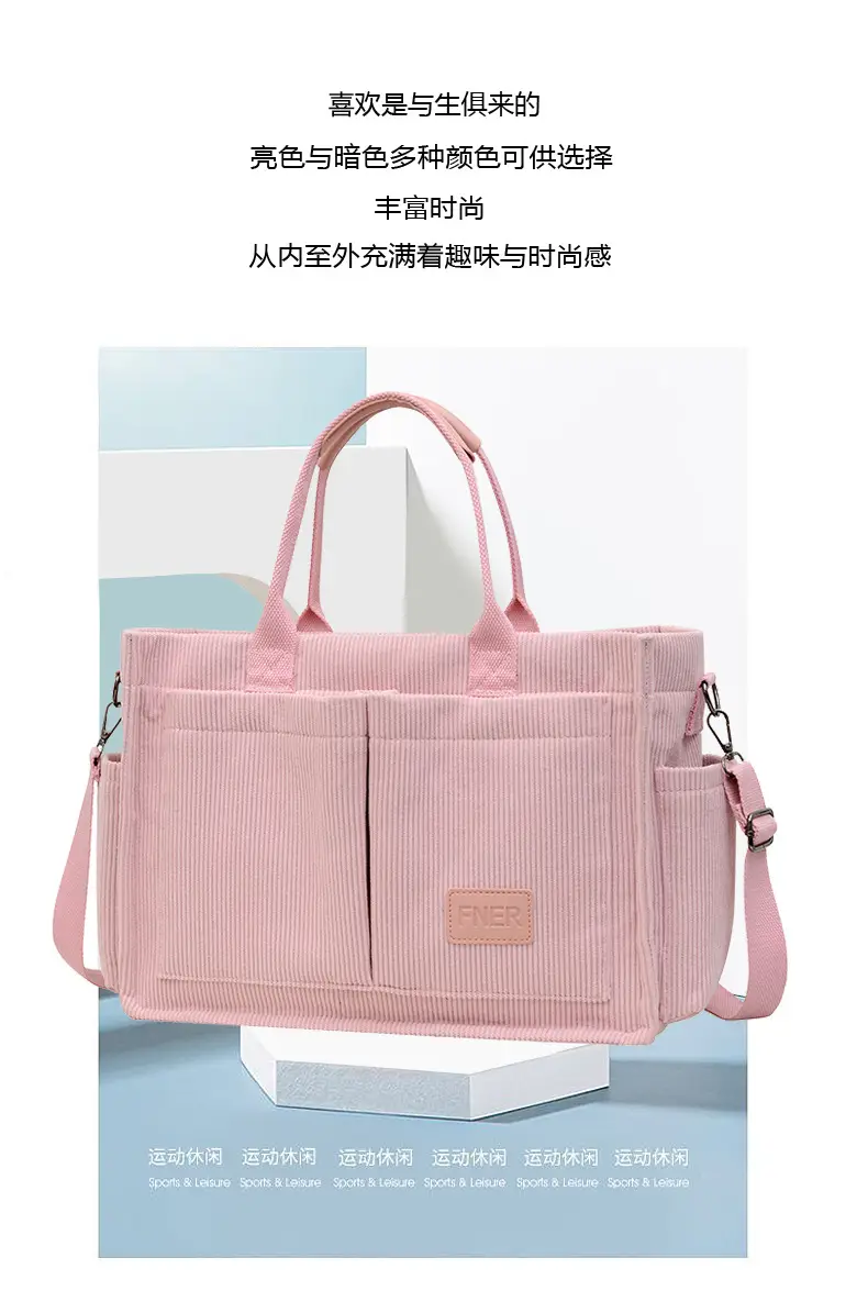Cross-Border College Style Canvas Bag Large Capacity Crossbody Bag — feature 4