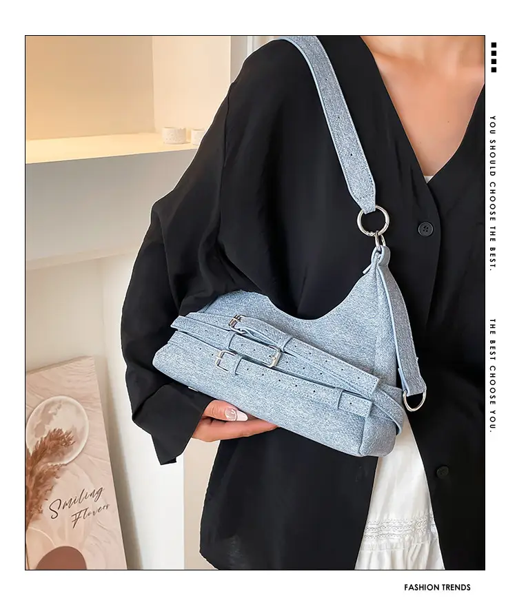 Light Blue Cross-Border Shoulder Bag for Women — feature 2