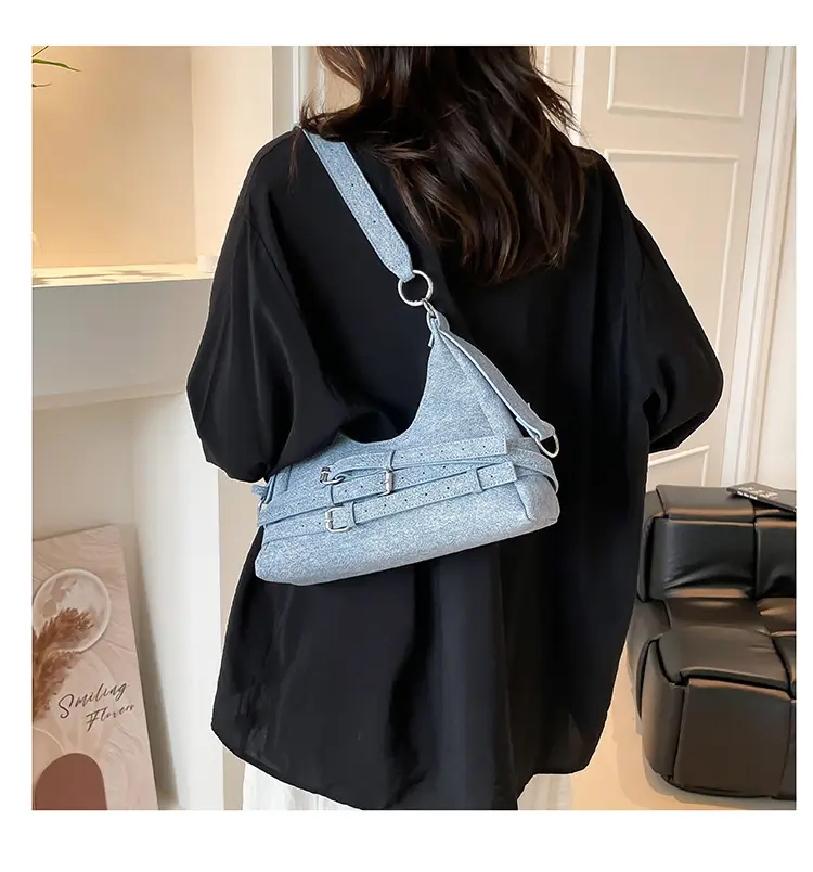 Light Blue Cross-Border Shoulder Bag for Women — feature 21