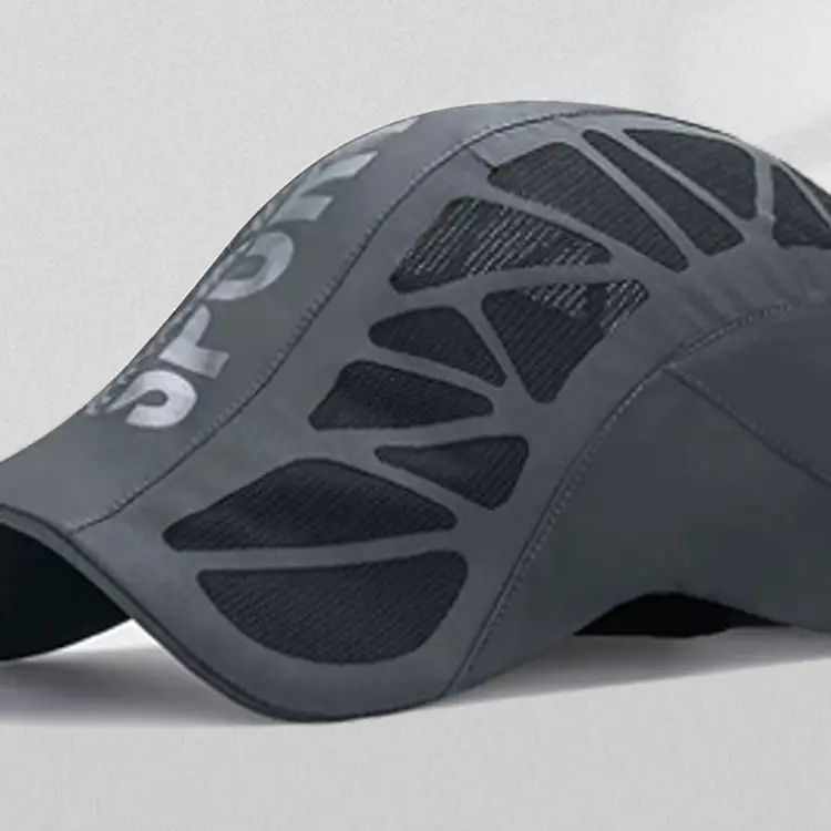 Men Grey Mesh Sports Cap Forward Visor Summer - Image 9