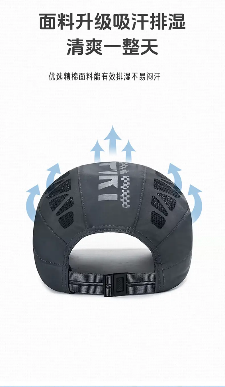 Men Grey Mesh Sports Cap Forward Visor Summer — feature 3