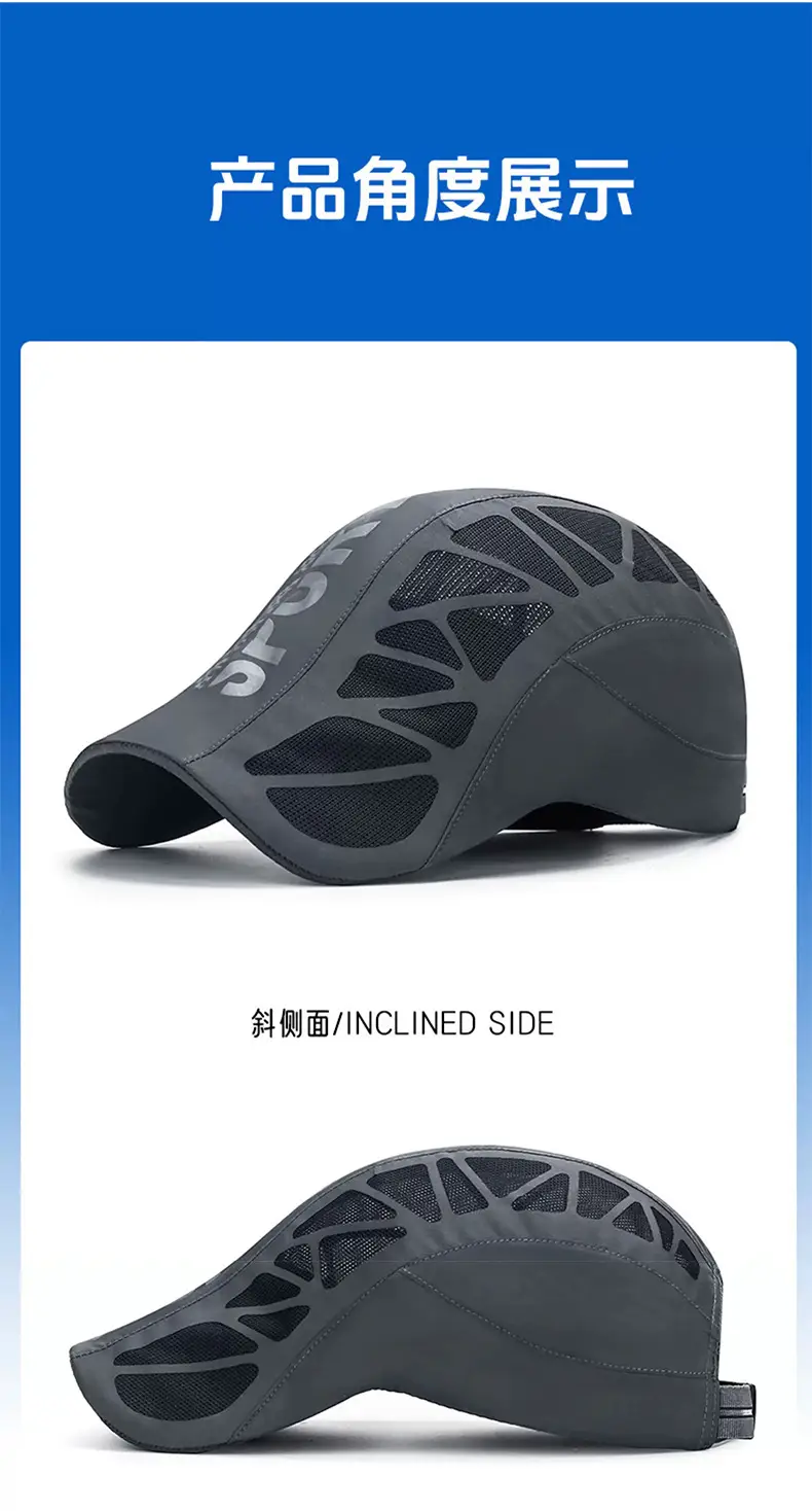 Men Grey Mesh Sports Cap Forward Visor Summer — feature 9