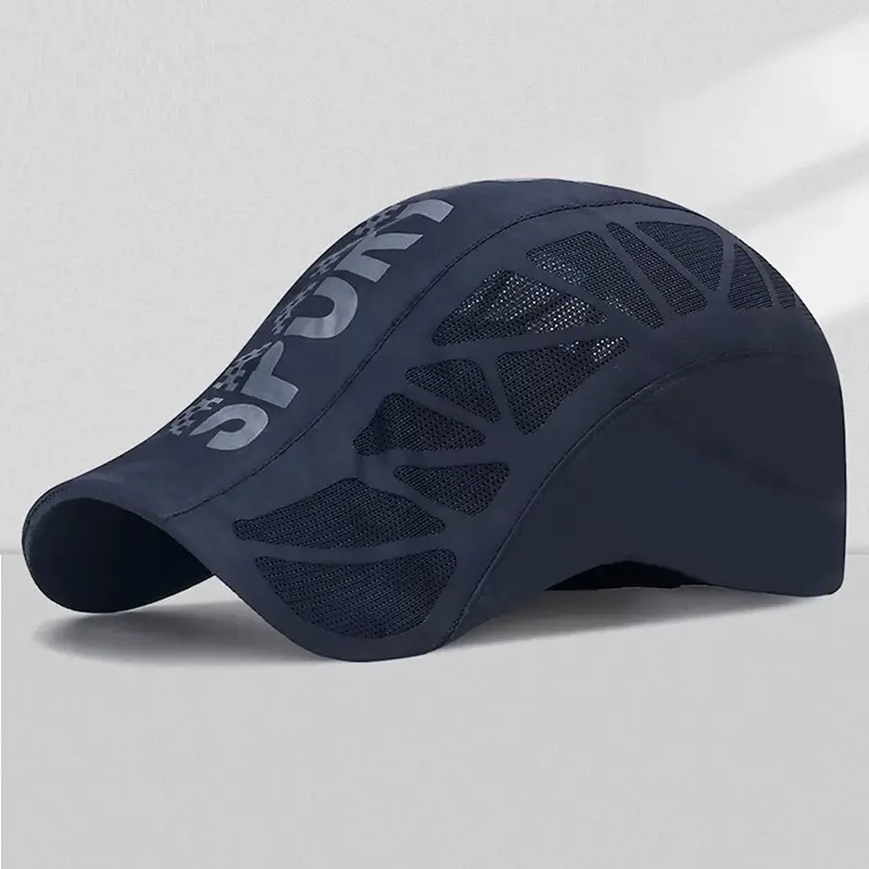 Men Grey Mesh Sports Cap Forward Visor Summer - Image 2