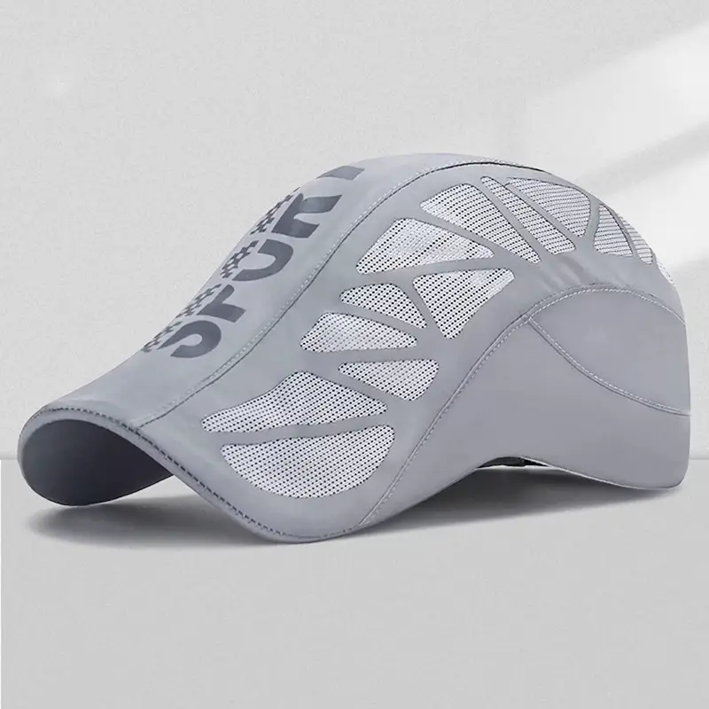 Men Grey Mesh Sports Cap Forward Visor Summer - Image 3
