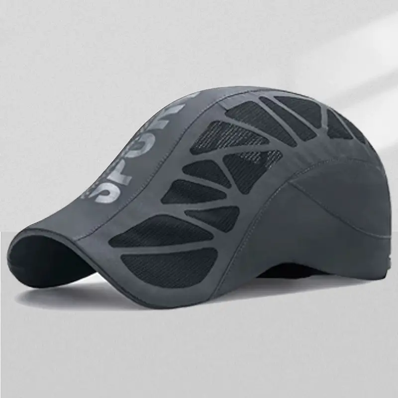 Men Grey Mesh Sports Cap Forward Visor Summer - Image 4