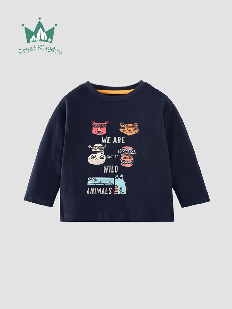 2025 Cartoon Cotton T-Shirt for Boys Round Neck