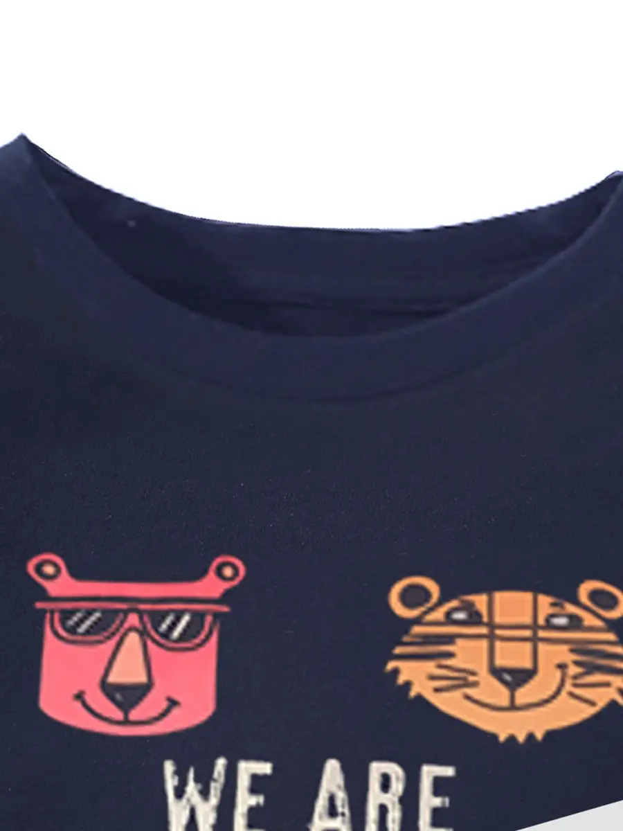 2025 Cartoon Cotton T-Shirt for Boys Round Neck