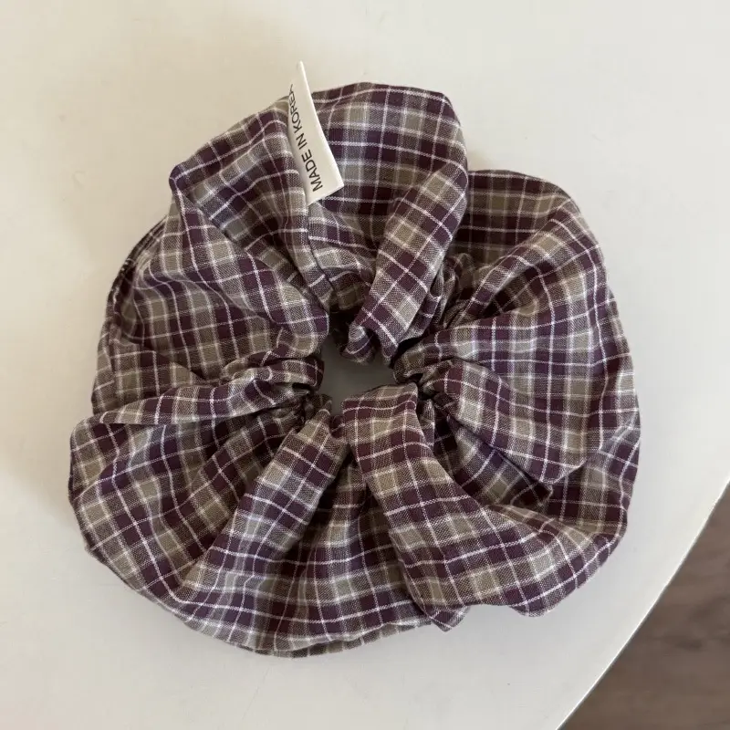 Dark Blue Plaid Textured Headband for Women - Image 6
