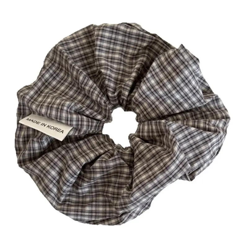 Dark Blue Plaid Textured Headband for Women - Image 8