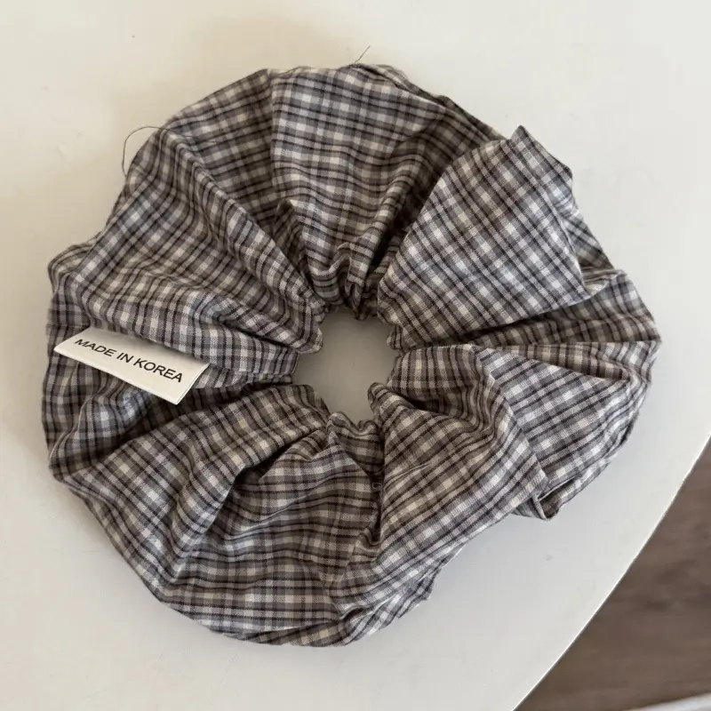 Dark Blue Plaid Textured Headband for Women - Image 3