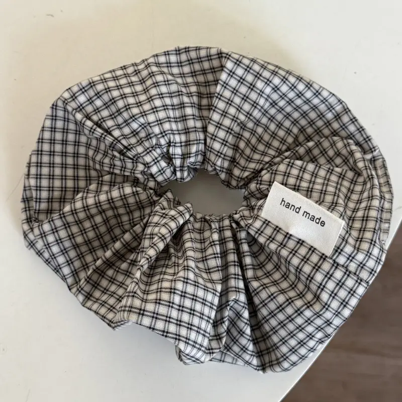 Dark Blue Plaid Textured Headband for Women - Image 4