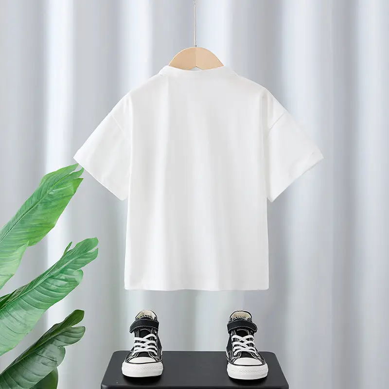 Boys Cotton Polo T-Shirt 2025 Summer White Black Kids - Image 4