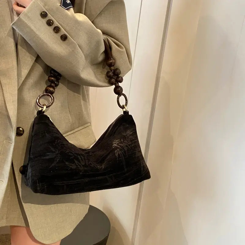 Velvet Armpit Bag Women 2025 Summer Luxury Design