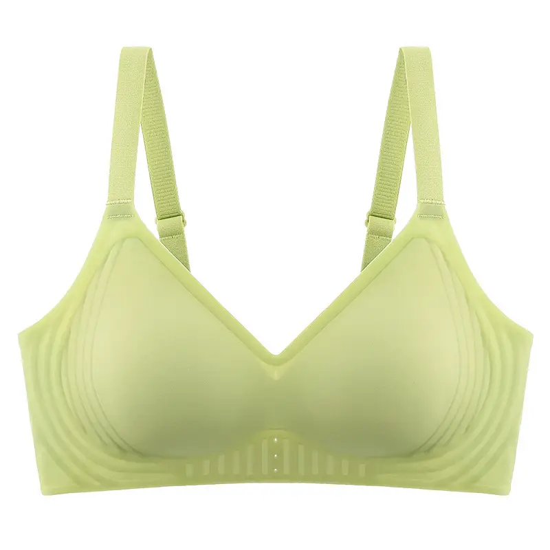 Nude Seamless Intimates for Women, Jelly Soft Support, Breast Reduction, Anti-Sagging, Adjustable, Wire-Free, Ultra-Soft Thin Bra