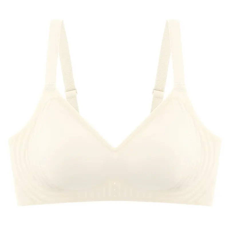 Nude Seamless Intimates for Women, Jelly Soft Support, Breast Reduction, Anti-Sagging, Adjustable, Wire-Free, Ultra-Soft Thin Bra