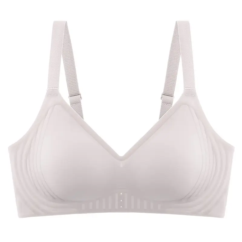 Nude Seamless Intimates for Women, Jelly Soft Support, Breast Reduction, Anti-Sagging, Adjustable, Wire-Free, Ultra-Soft Thin Bra