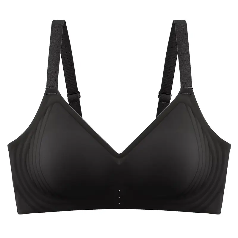 Nude Seamless Intimates for Women, Jelly Soft Support, Breast Reduction, Anti-Sagging, Adjustable, Wire-Free, Ultra-Soft Thin Bra