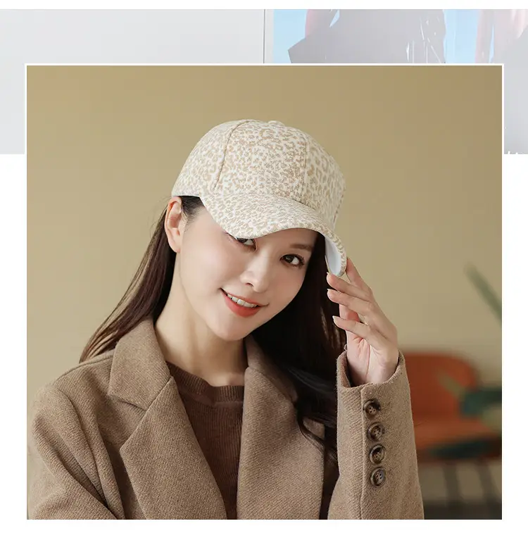 Women's Plush Embroidered Baseball Cap Winter Warm — feature 18