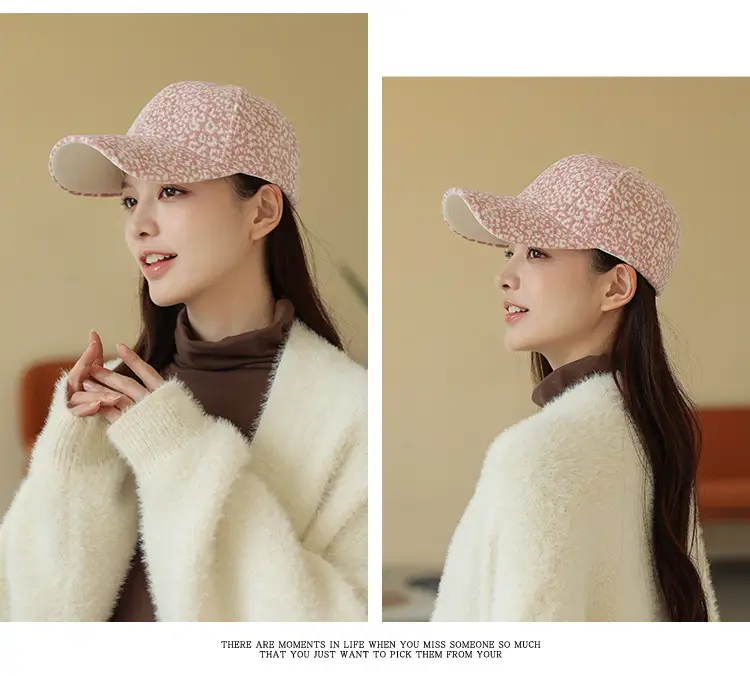 Women's Plush Embroidered Baseball Cap Winter Warm — feature 27