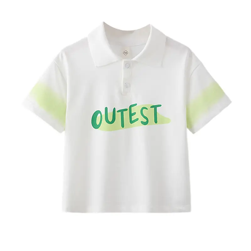 White Korean Style Boys T-Shirt 2025 Summer - Image 5