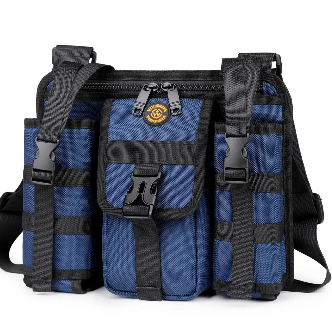 Men's Orange Casual Shoulder Bag with Water Cup & Crossbody Strap - Image 6