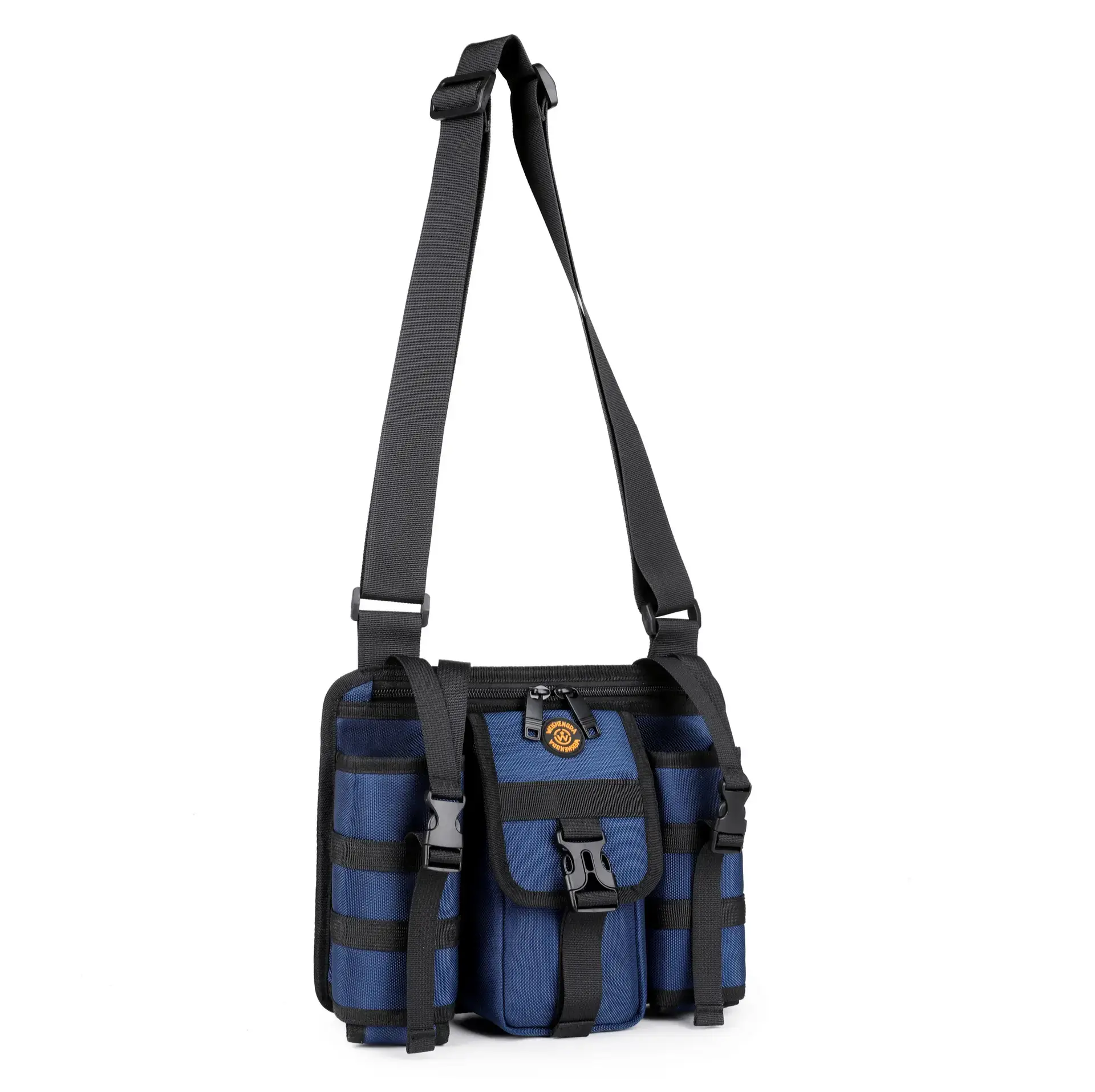 Men's Orange Casual Shoulder Bag with Water Cup & Crossbody Strap - Image 7