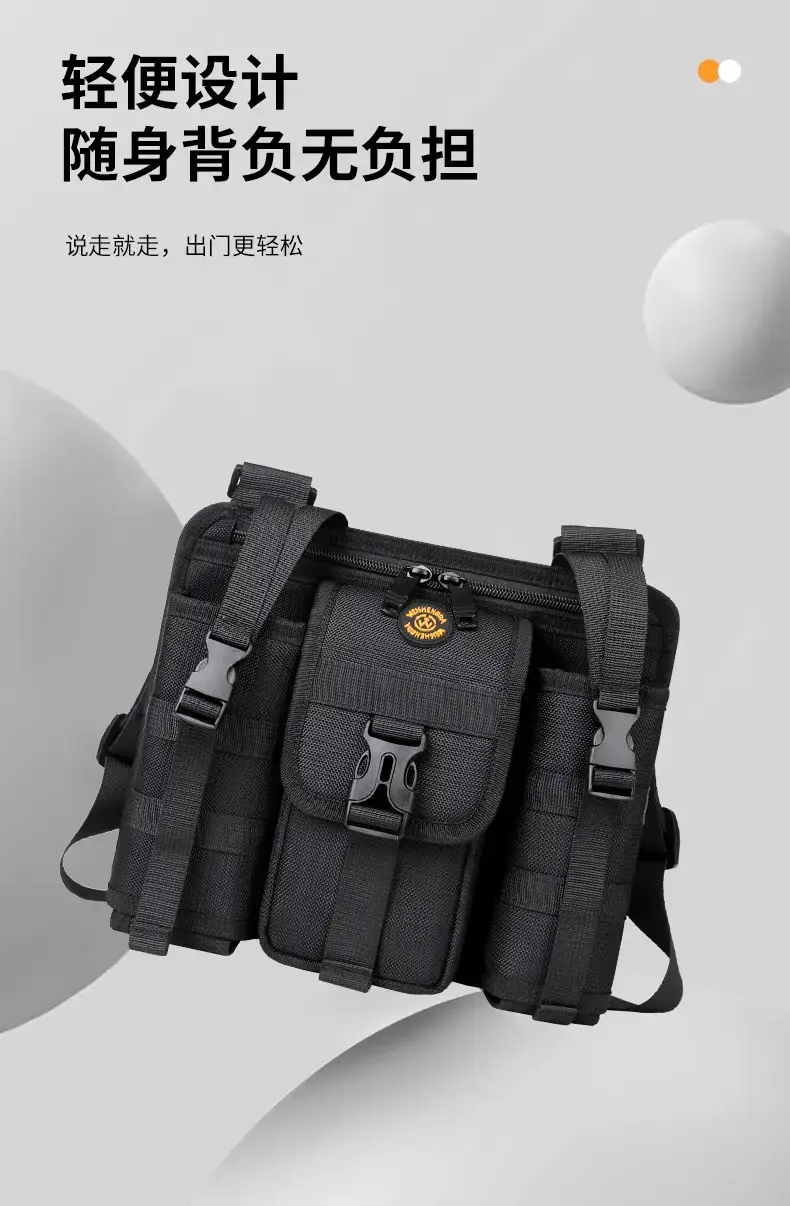 Men's Orange Casual Shoulder Bag with Water Cup & Crossbody Strap — feature 13