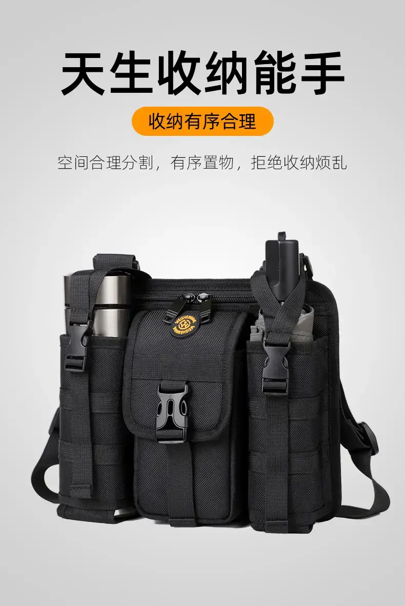 Men's Orange Casual Shoulder Bag with Water Cup & Crossbody Strap — feature 14