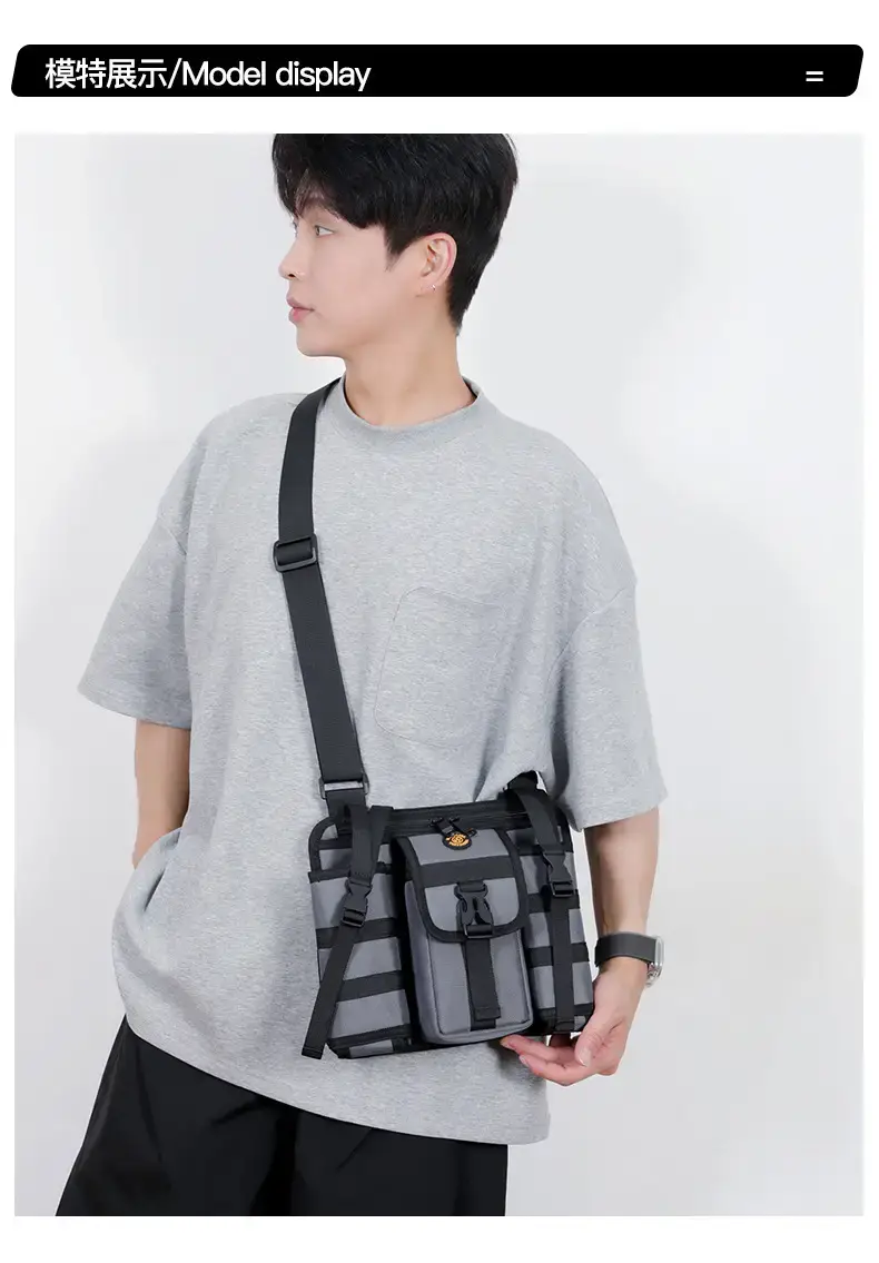 Men's Orange Casual Shoulder Bag with Water Cup & Crossbody Strap — feature 19