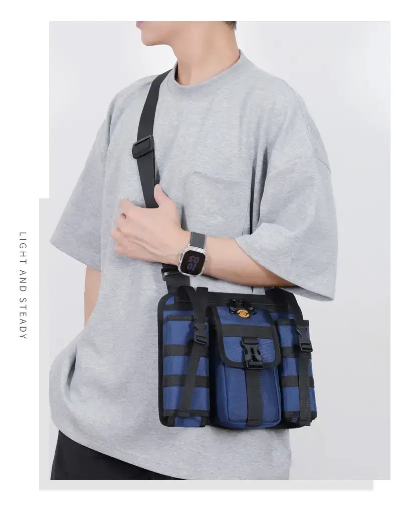 Men's Orange Casual Shoulder Bag with Water Cup & Crossbody Strap — feature 21