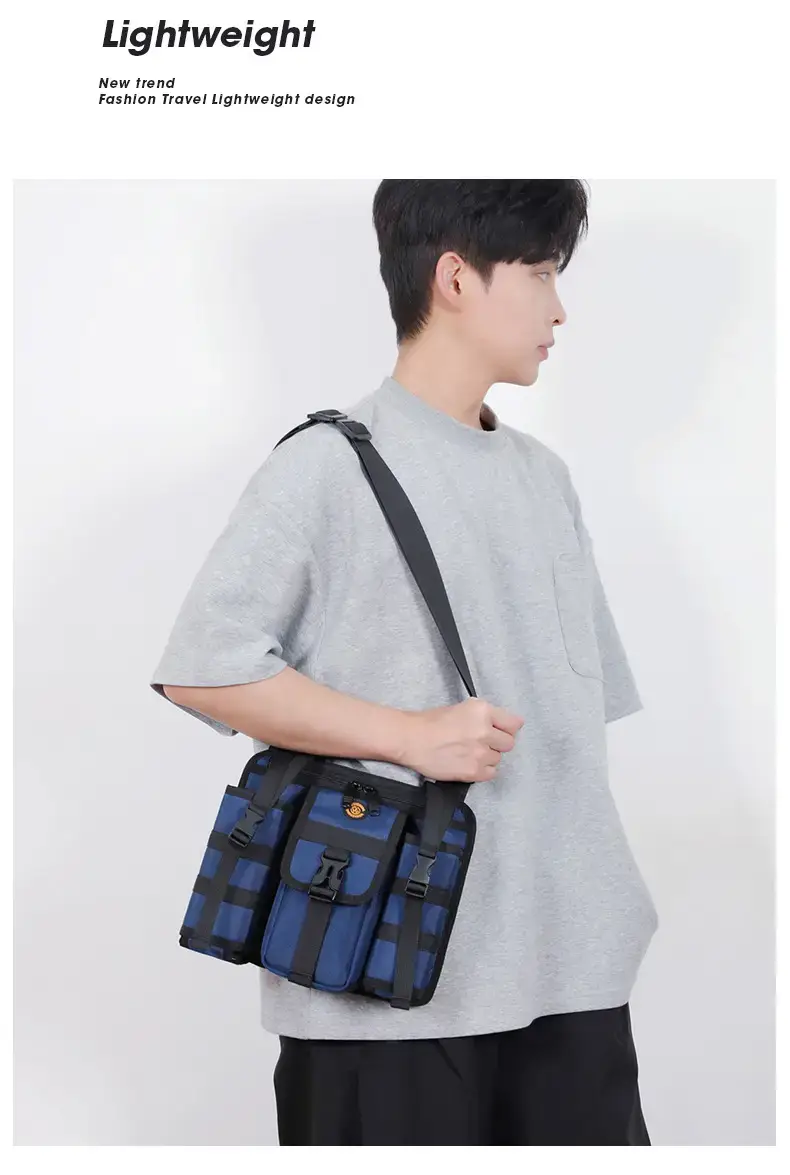 Men's Orange Casual Shoulder Bag with Water Cup & Crossbody Strap — feature 22