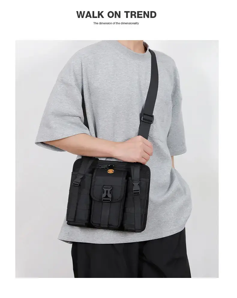 Men's Orange Casual Shoulder Bag with Water Cup & Crossbody Strap — feature 23