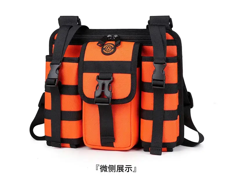 Men's Orange Casual Shoulder Bag with Water Cup & Crossbody Strap — feature 26
