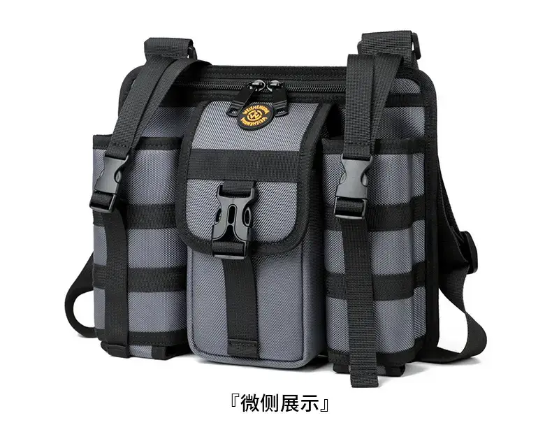 Men's Orange Casual Shoulder Bag with Water Cup & Crossbody Strap — feature 30