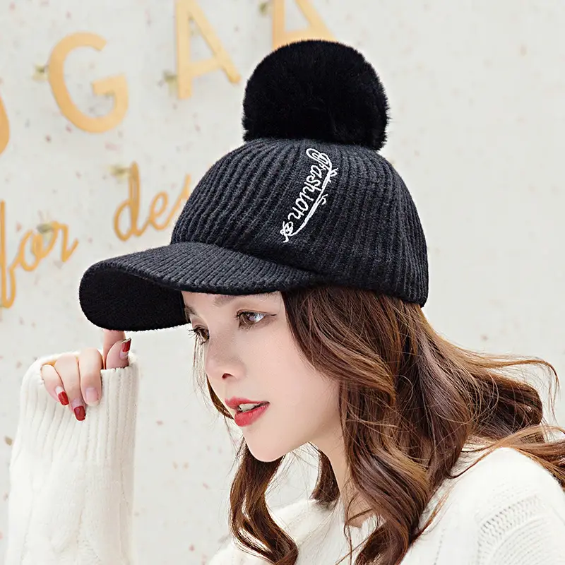 Women's Winter Pom Pom Knit Beanie with Fleece Lining - Image 17