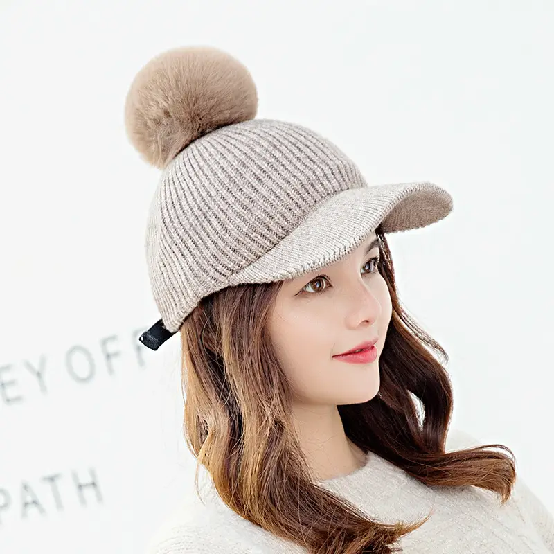 Women's Winter Pom Pom Knit Beanie with Fleece Lining - Image 19