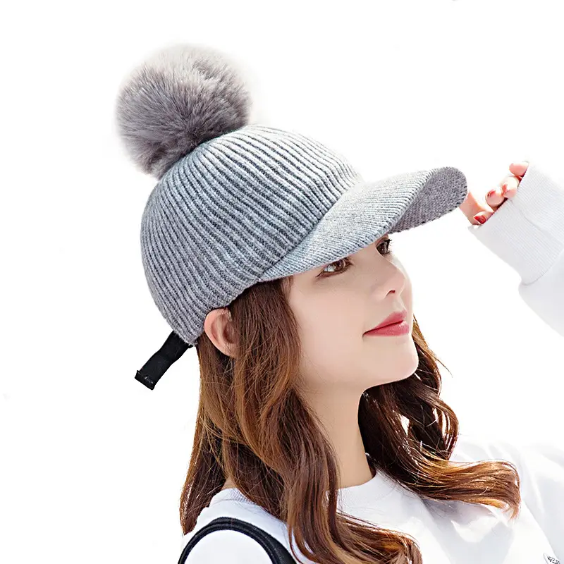 Women's Winter Pom Pom Knit Beanie with Fleece Lining - Image 21