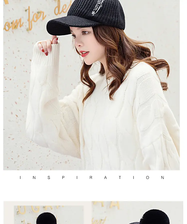 Women's Winter Pom Pom Knit Beanie with Fleece Lining — feature 10