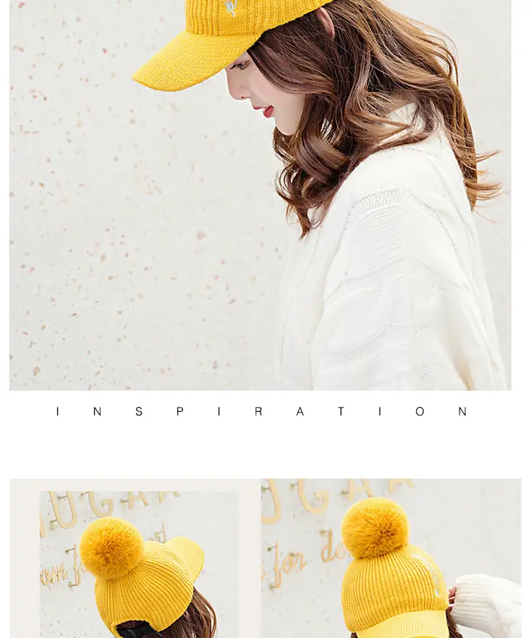Women's Winter Pom Pom Knit Beanie with Fleece Lining — feature 13