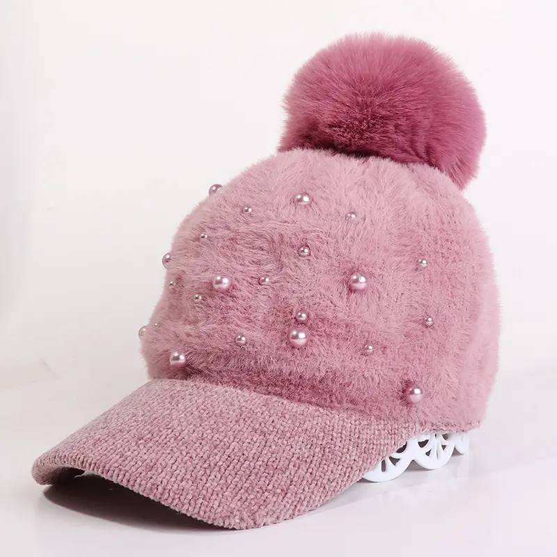 Women's Winter Pom Pom Knit Beanie with Fleece Lining - Image 11