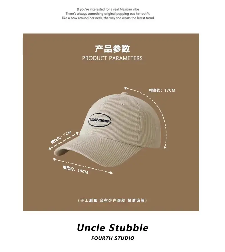 Uncle Stubble Plush Cap Blue Wide Brim Unisex Warm — feature 5
