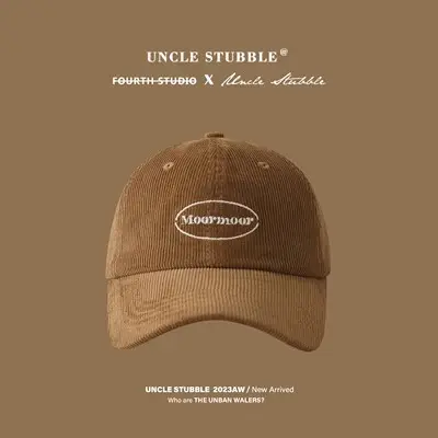 Uncle Stubble Plush Cap Blue Wide Brim Unisex Warm - Image 4