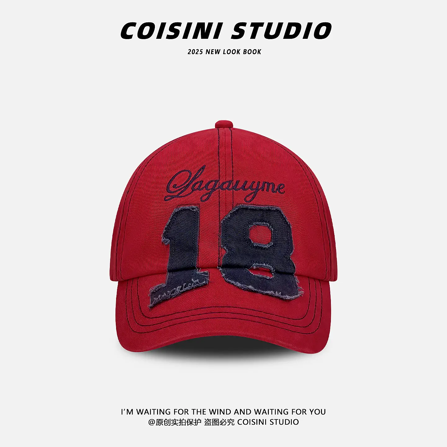 Red American Retro Street Letter Baseball Cap for Women - Image 6