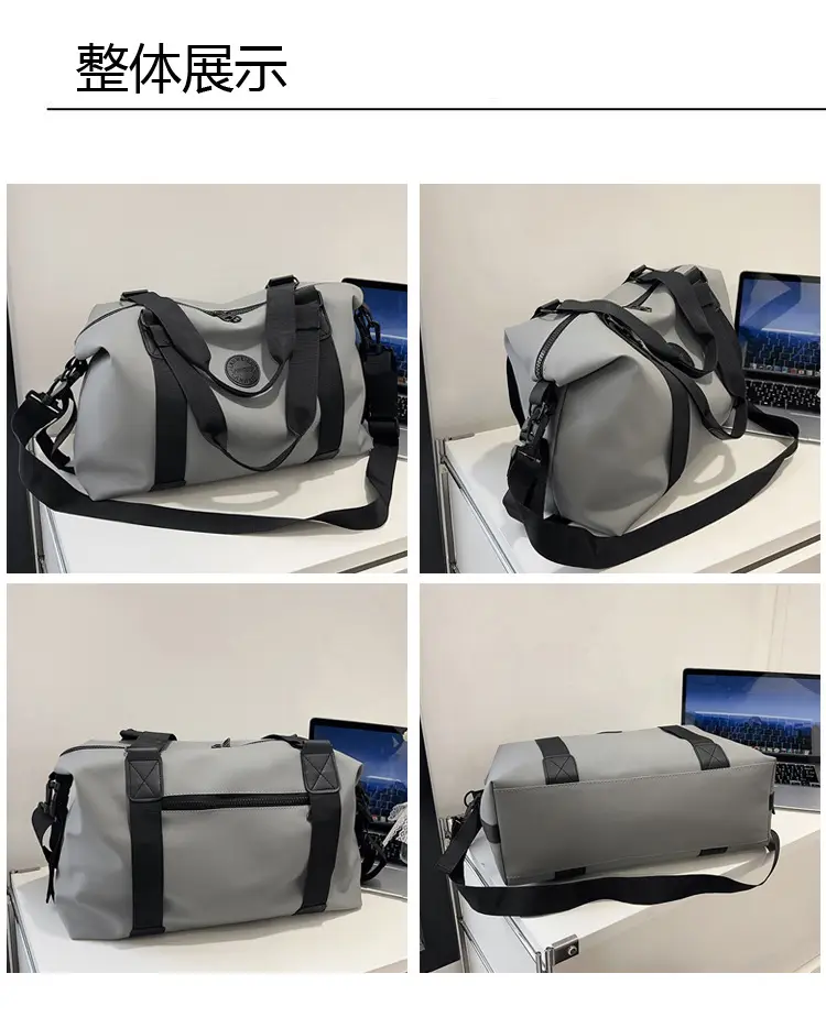 Large Capacity Yoga Bag Grey Black Travel Fitness Handbag — feature 4