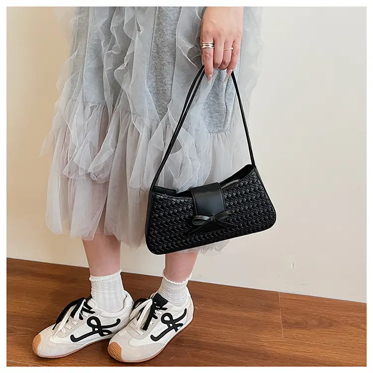 Korean Style Woven Bow Shoulder Bag for Women — feature 11