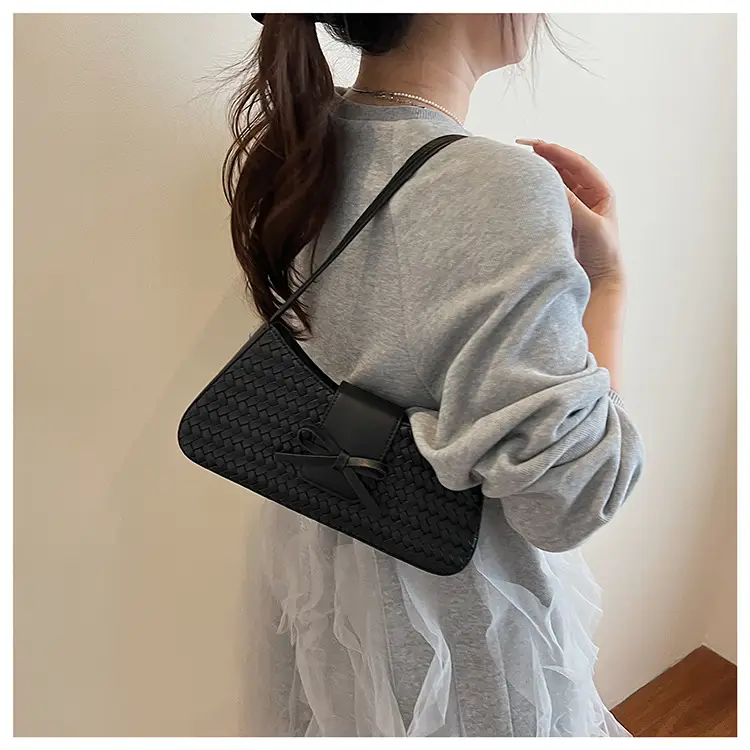 Korean Style Woven Bow Shoulder Bag for Women — feature 12