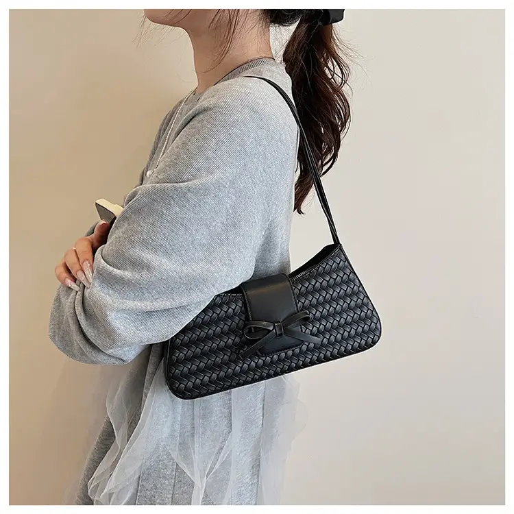 Korean Style Woven Bow Shoulder Bag for Women — feature 13