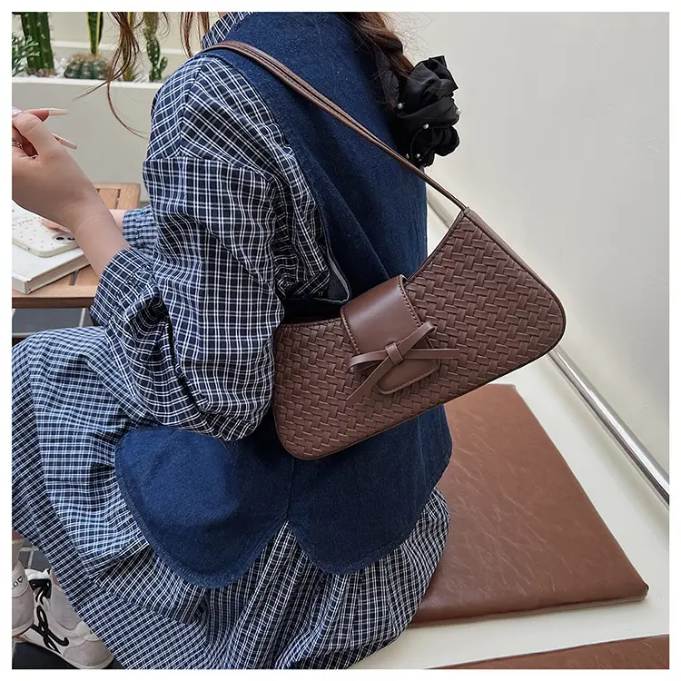 Korean Style Woven Bow Shoulder Bag for Women — feature 15