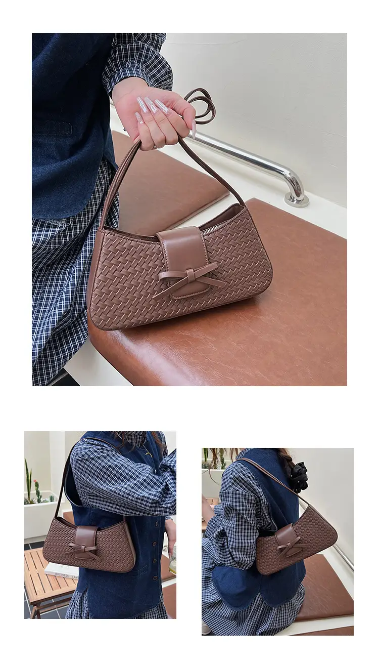 Korean Style Woven Bow Shoulder Bag for Women — feature 19